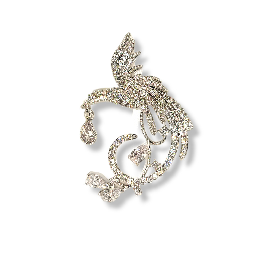 4.05cttw Round and Pear Shape Diamond Simulant Bird of Paradise Ring Sz 8.5